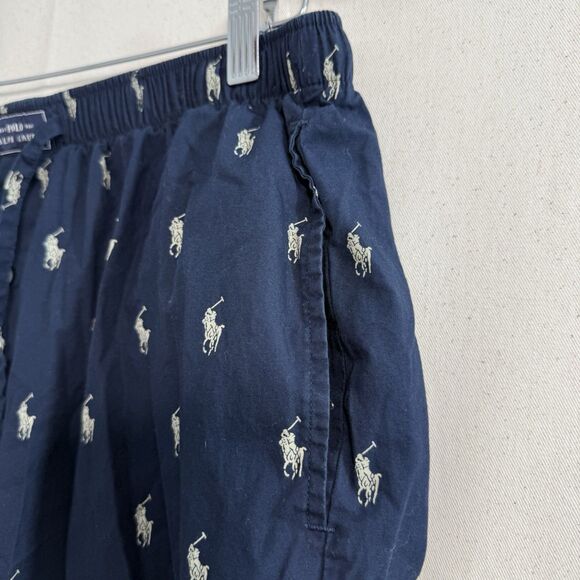 Polo Ralph Lauren Men's All Over Print Pony Navy Blue Lounge Sleep Pants Size L - Picture 8 of 10